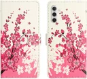 Samsung Galaxy A55 Hoesje Portemonnee Book Case Bloemen Print
