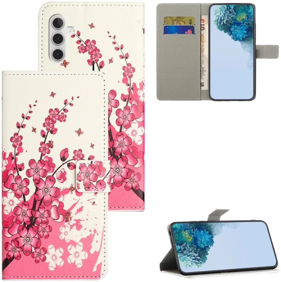 Samsung Galaxy A55 Hoesje Portemonnee Book Case Bloemen Print afbeelding 7