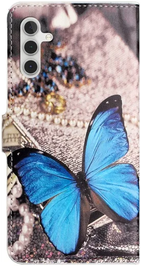 Samsung Galaxy A55 Hoesje Portemonnee Book Case Vlinder Print afbeelding 6