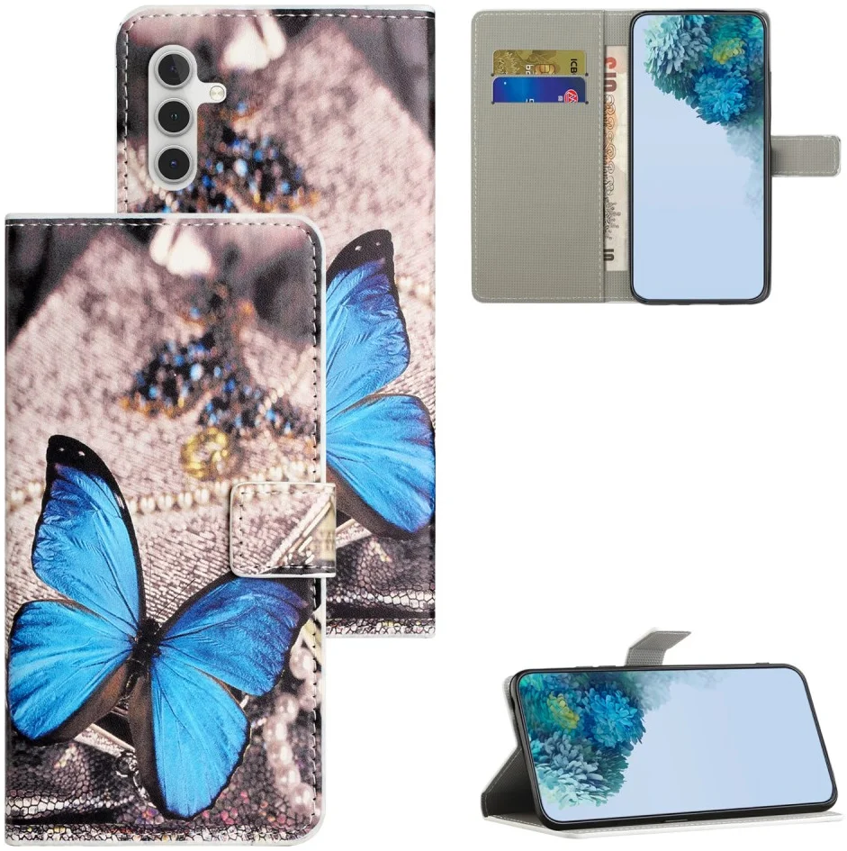 Samsung Galaxy A55 Hoesje Portemonnee Book Case Vlinder Print afbeelding 7