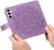 Samsung Galaxy A35 Hoesje Bloemen Book Case met Pasjeshouder Paars afbeelding 13
