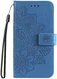 Samsung Galaxy A35 Hoesje Bloemen Book Case met Pasjeshouder Blauw