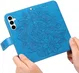 Samsung Galaxy A35 Hoesje Bloemen Book Case met Pasjeshouder Blauw afbeelding 13