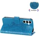 Samsung Galaxy A35 Hoesje Bloemen Book Case met Pasjeshouder Blauw afbeelding 10
