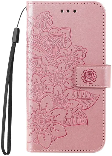 Samsung Galaxy A35 Hoesje Bloemen Book Case met Pasjeshouder Roze afbeelding 1