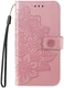 Samsung Galaxy A35 Hoesje Bloemen Book Case met Pasjeshouder Roze