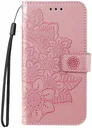 Samsung Galaxy A35 Hoesje Bloemen Book Case met Pasjeshouder Roze