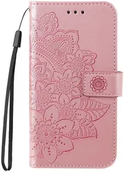 Samsung Galaxy A35 Hoesje Bloemen Book Case met Pasjeshouder Roze afbeelding
