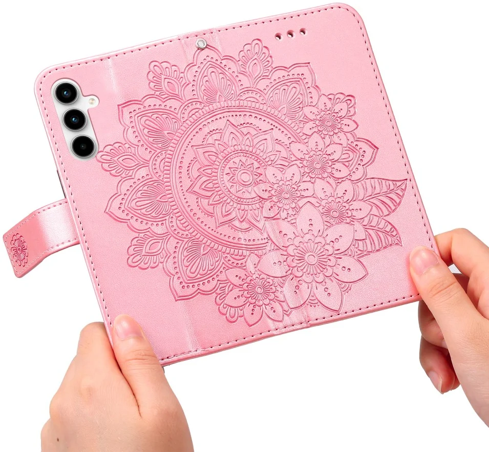 Samsung Galaxy A35 Hoesje Bloemen Book Case met Pasjeshouder Roze afbeelding 14