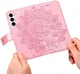 Samsung Galaxy A35 Hoesje Bloemen Book Case met Pasjeshouder Roze afbeelding 14