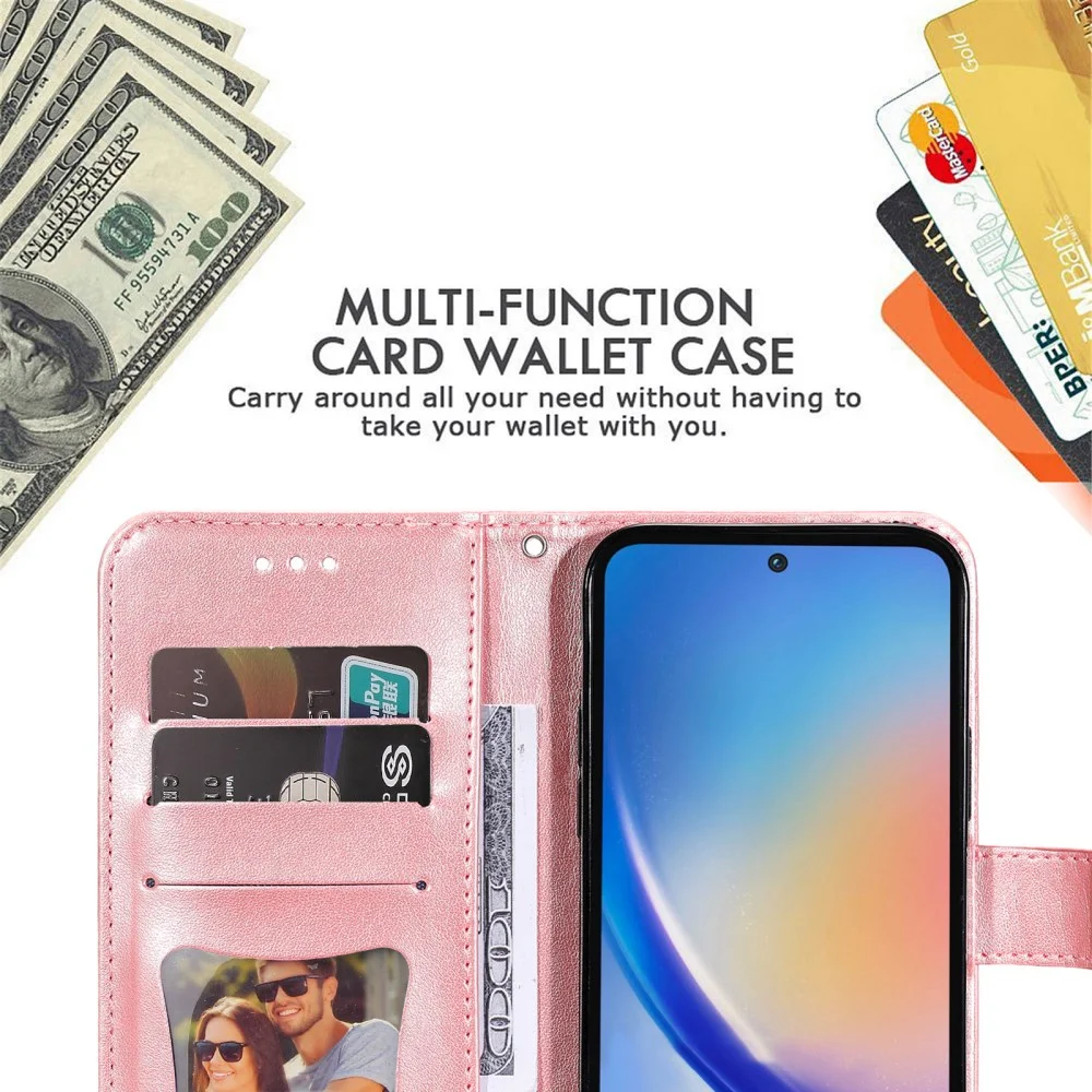 Samsung Galaxy A35 Hoesje Bloemen Book Case met Pasjeshouder Roze afbeelding 6