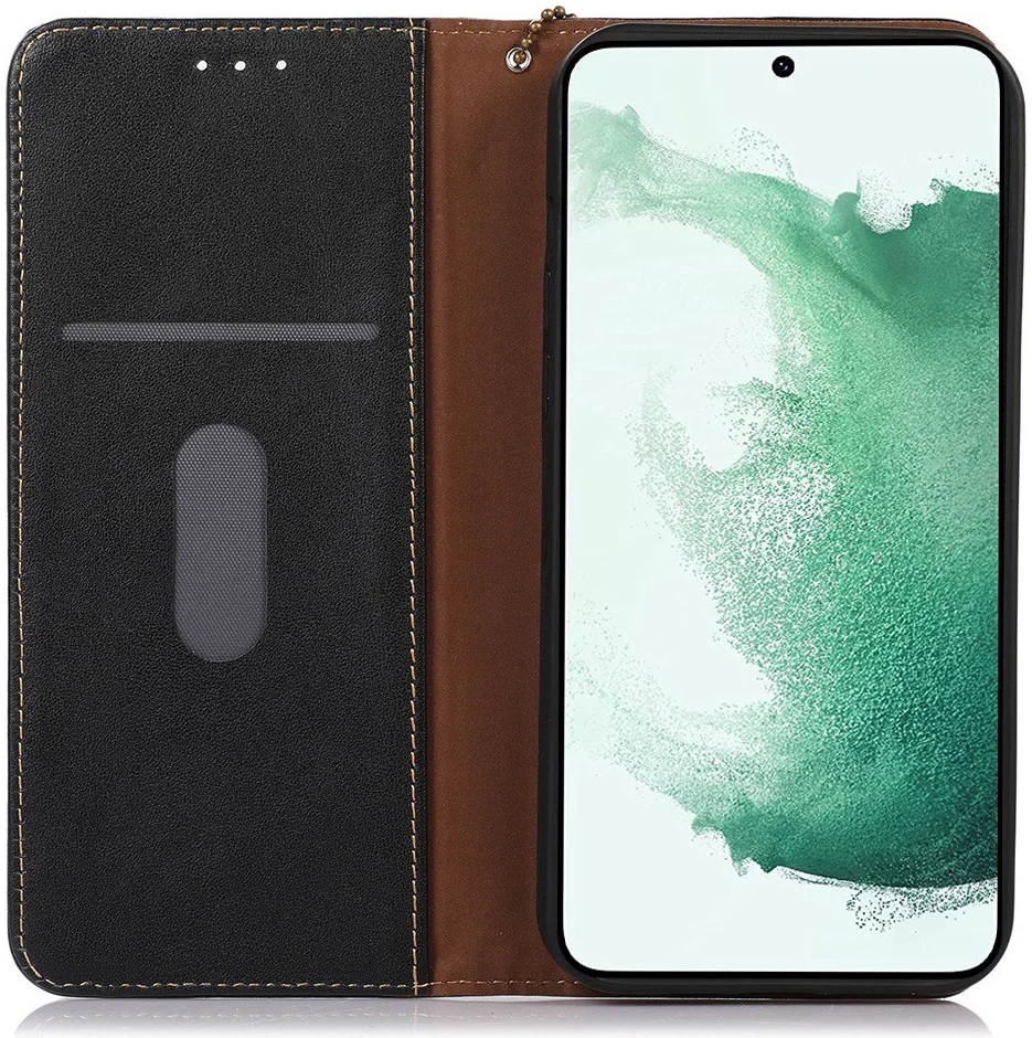 KHAZNEH Samsung Galaxy A55 Hoesje RFID Book Case Leer Zwart afbeelding 1