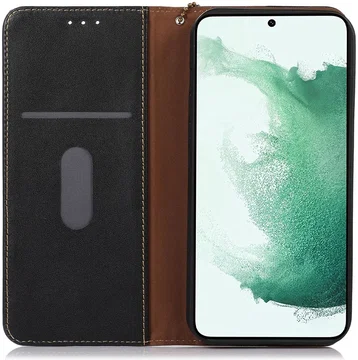 KHAZNEH Samsung Galaxy A55 Hoesje RFID Book Case Leer Zwart