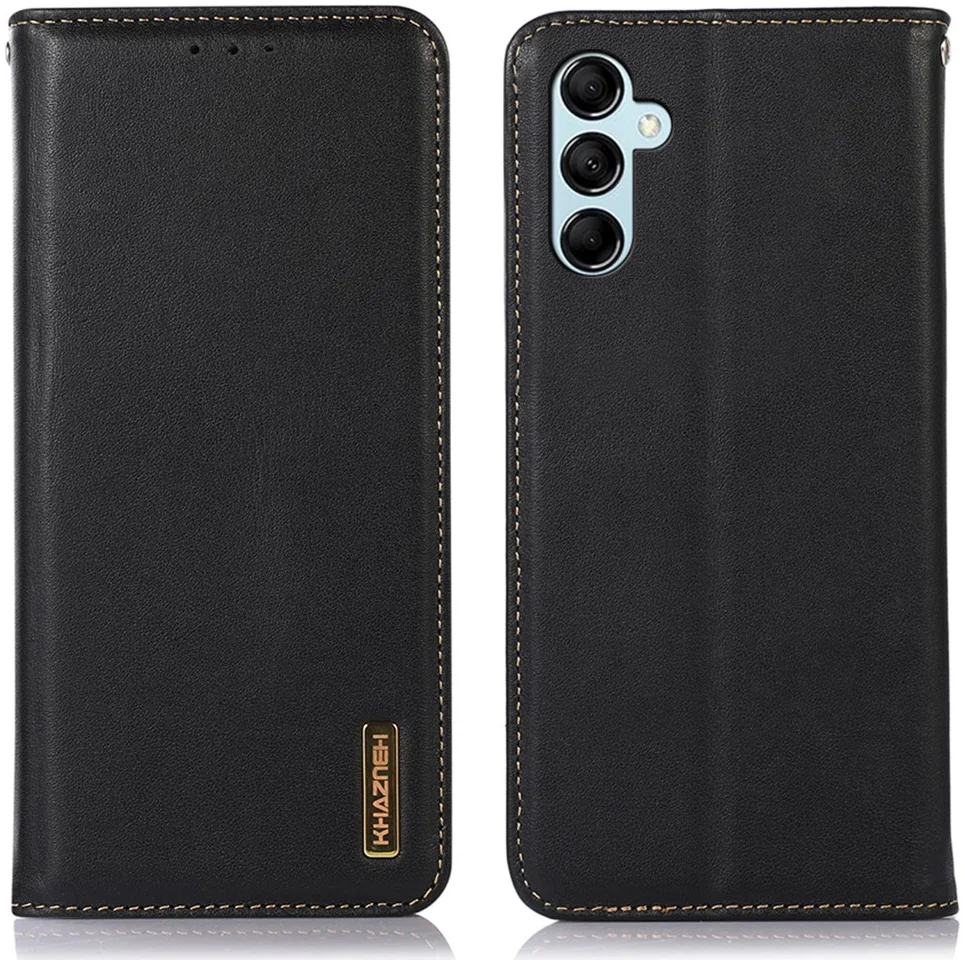 KHAZNEH Samsung Galaxy A55 Hoesje RFID Book Case Leer Zwart afbeelding 2