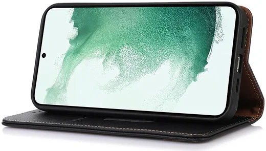 KHAZNEH Samsung Galaxy A55 Hoesje RFID Book Case Leer Zwart afbeelding 3