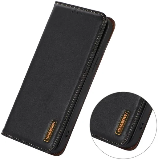 KHAZNEH Samsung Galaxy A55 Hoesje RFID Book Case Leer Zwart afbeelding 4