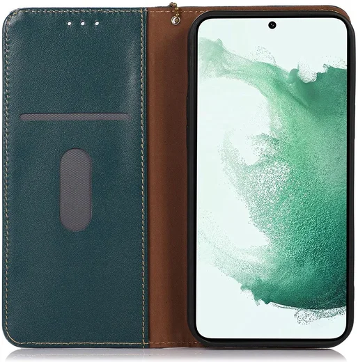 KHAZNEH Samsung Galaxy A55 Hoesje RFID Book Case Leer Groen afbeelding 1