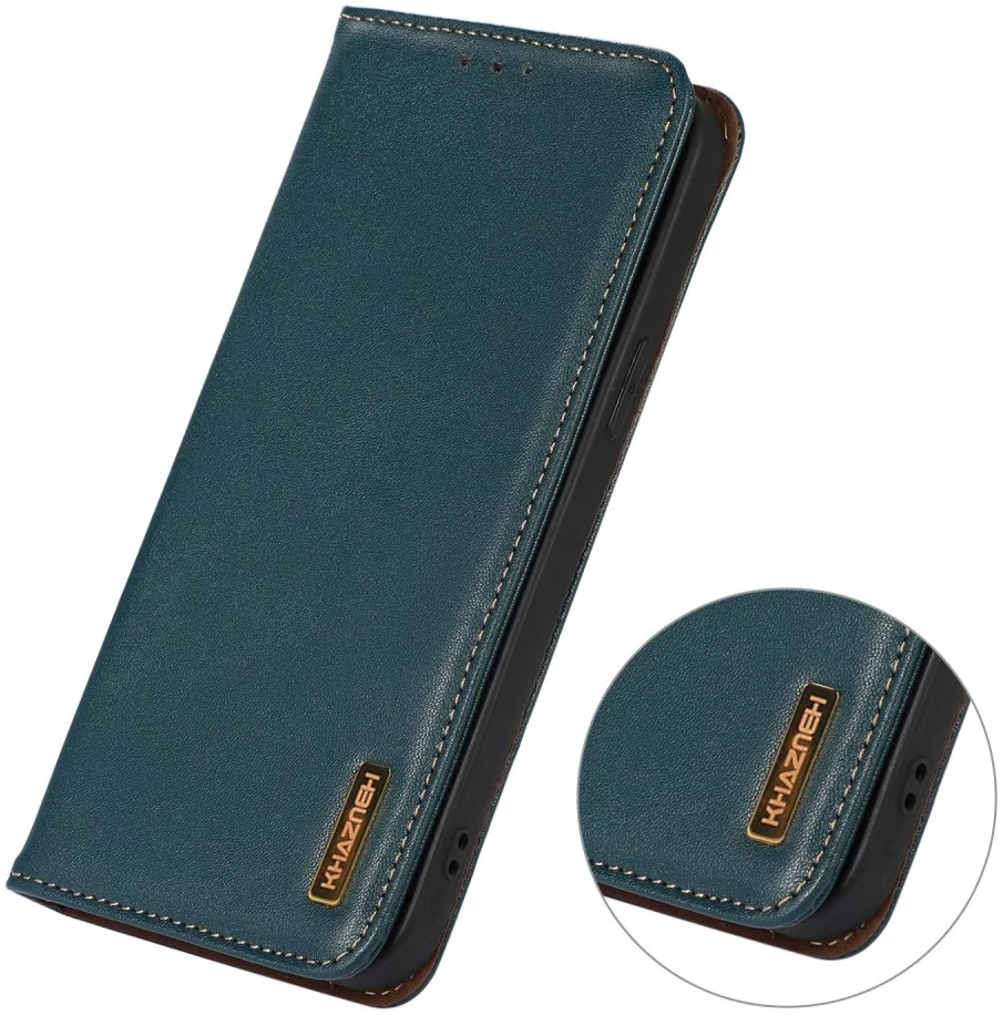 KHAZNEH Samsung Galaxy A55 Hoesje RFID Book Case Leer Groen afbeelding 4