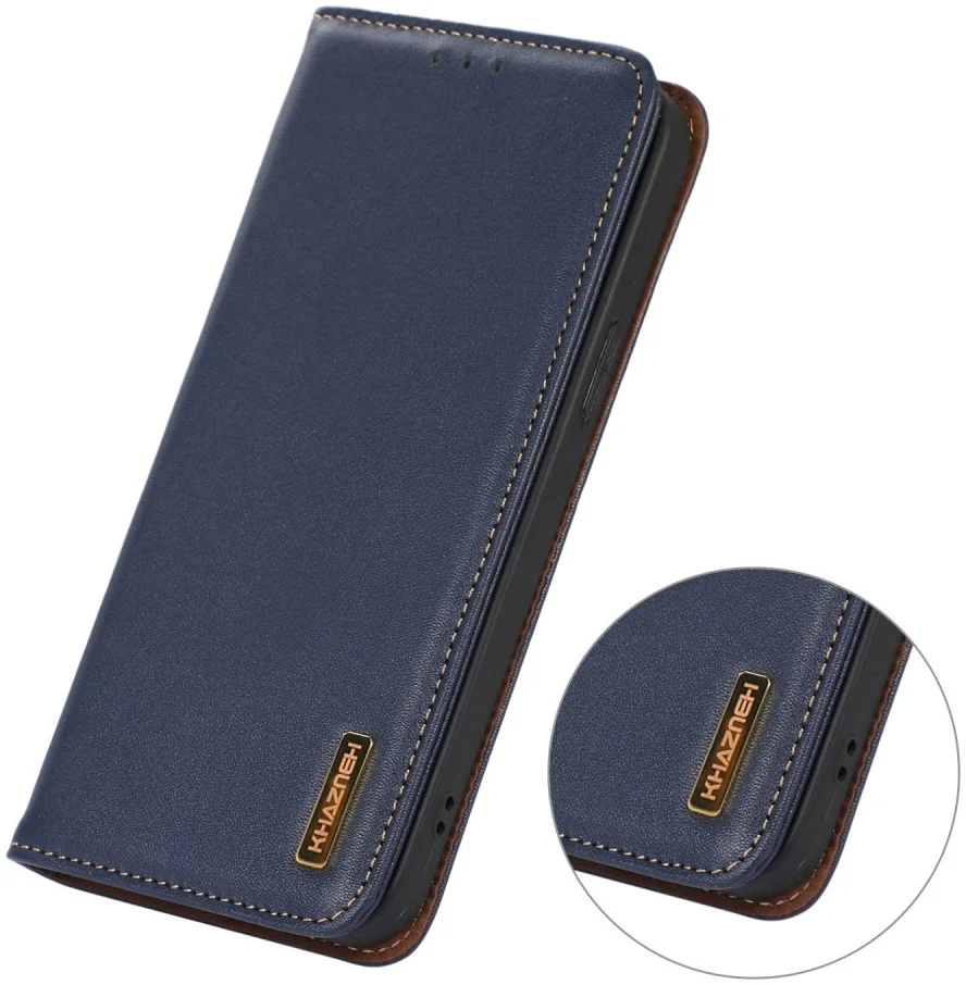 KHAZNEH Samsung Galaxy A55 Hoesje RFID Book Case Leer Blauw afbeelding 4