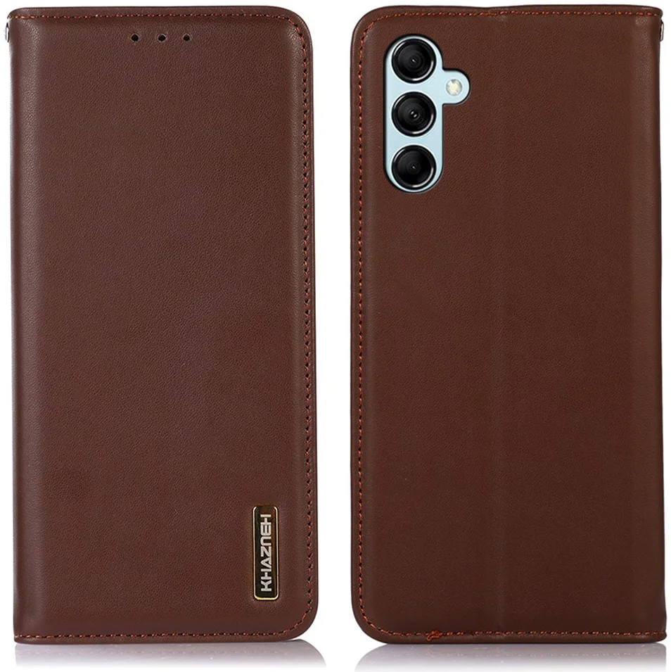 KHAZNEH Samsung Galaxy A55 Hoesje RFID Book Case Leer Bruin afbeelding 2