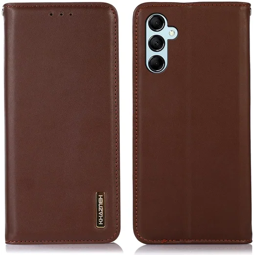 KHAZNEH Samsung Galaxy A55 Hoesje RFID Book Case Leer Bruin afbeelding 2