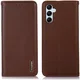 KHAZNEH Samsung Galaxy A55 Hoesje RFID Book Case Leer Bruin afbeelding 2