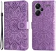 Xiaomi Redmi Note 13 Pro Plus Hoesje Zonnebloem Wallet Book Case Paars afbeelding 1