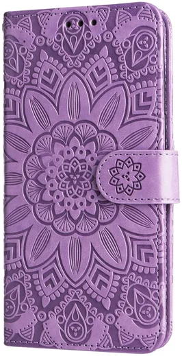 Xiaomi Redmi Note 13 Pro Plus Hoesje Zonnebloem Wallet Book Case Paars afbeelding 10