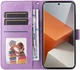 Xiaomi Redmi Note 13 Pro Plus Hoesje Zonnebloem Wallet Book Case Paars afbeelding 2