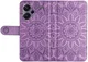 Xiaomi Redmi Note 13 Pro Plus Hoesje Zonnebloem Wallet Book Case Paars afbeelding 7
