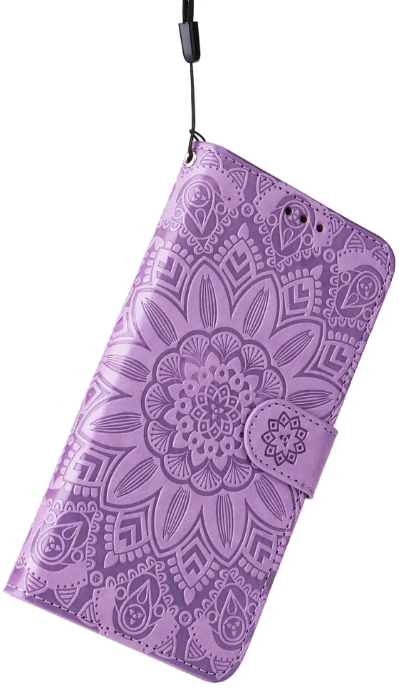 Xiaomi Redmi Note 13 Pro Plus Hoesje Zonnebloem Wallet Book Case Paars afbeelding 9