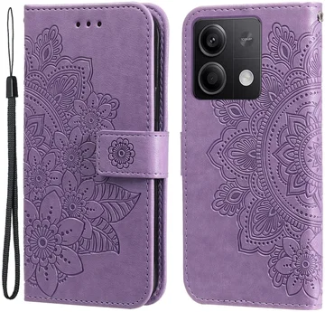 Xiaomi Redmi Note 13 5G Hoesje Bloemen Print Wallet Book Case Paars
