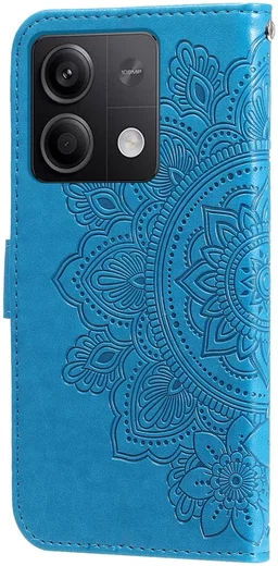 Xiaomi Redmi Note 13 5G Hoesje Bloemen Print Wallet Book Case Blauw afbeelding 10