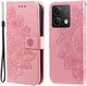 Xiaomi Redmi Note 13 5G Hoesje Bloemen Print Wallet Book Case Roze afbeelding 1