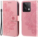 Xiaomi Redmi Note 13 5G Hoesje Bloemen Print Wallet Book Case Roze