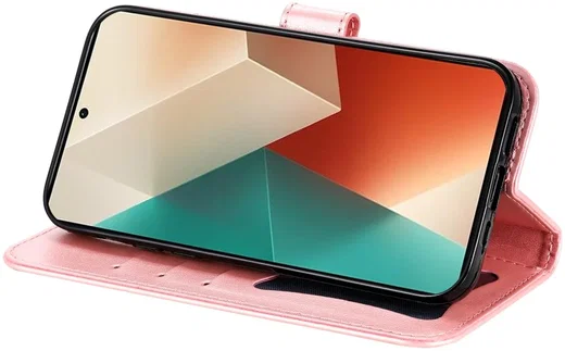 Xiaomi Redmi Note 13 5G Hoesje Bloemen Print Wallet Book Case Roze afbeelding 8