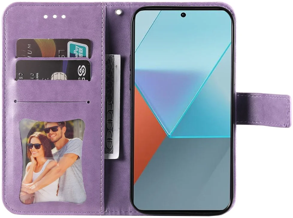 Xiaomi Redmi Note 13 Pro 5G / Poco X6 Hoesje Pasjeshouder Case Paars afbeelding 2