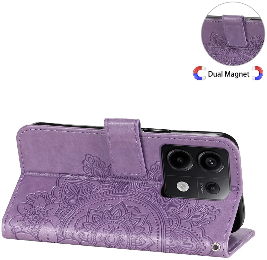 Xiaomi Redmi Note 13 Pro 5G / Poco X6 Hoesje Pasjeshouder Case Paars afbeelding 5