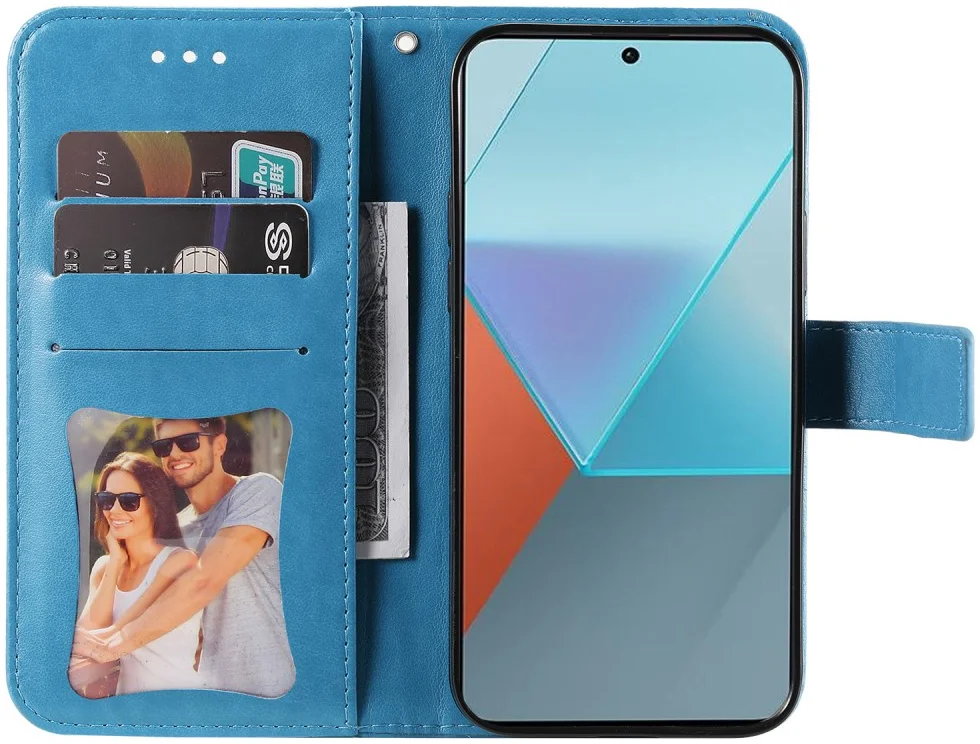 Xiaomi Redmi Note 13 Pro 5G / Poco X6 Hoesje Pasjeshouder Case Blauw afbeelding 2