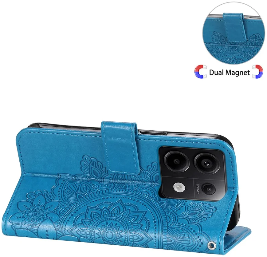 Xiaomi Redmi Note 13 Pro 5G / Poco X6 Hoesje Pasjeshouder Case Blauw afbeelding 4