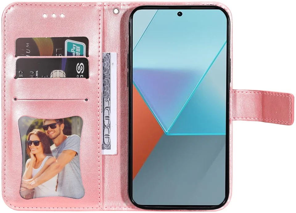 Xiaomi Redmi Note 13 Pro 5G / Poco X6 Hoesje Pasjeshouder Case Roze afbeelding 2