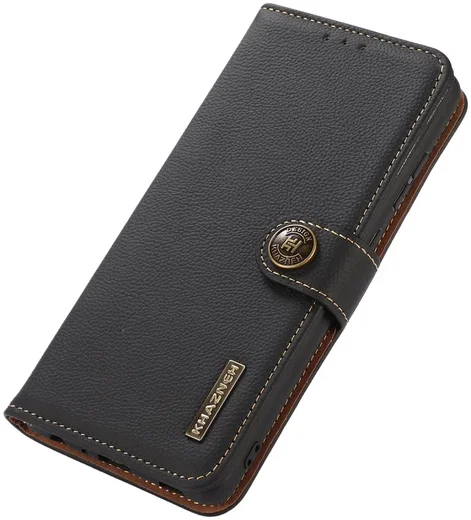 KHAZNEH OnePlus 12 Hoesje RFID Book Case Leer Zwart afbeelding 6