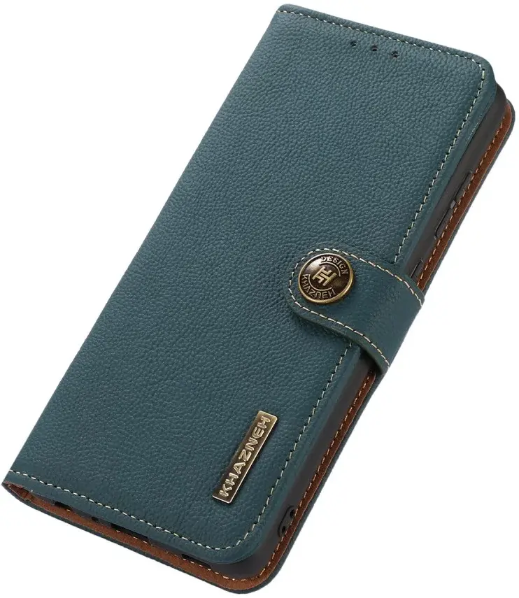 KHAZNEH OnePlus 12 Hoesje RFID Book Case Leer Groen afbeelding 6