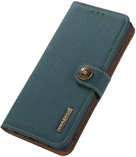 KHAZNEH OnePlus 12 Hoesje RFID Book Case Leer Groen afbeelding 6