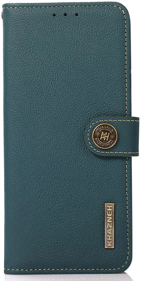KHAZNEH OnePlus 12 Hoesje RFID Book Case Leer Groen afbeelding 7
