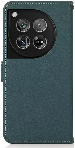 KHAZNEH OnePlus 12 Hoesje RFID Book Case Leer Groen afbeelding 8
