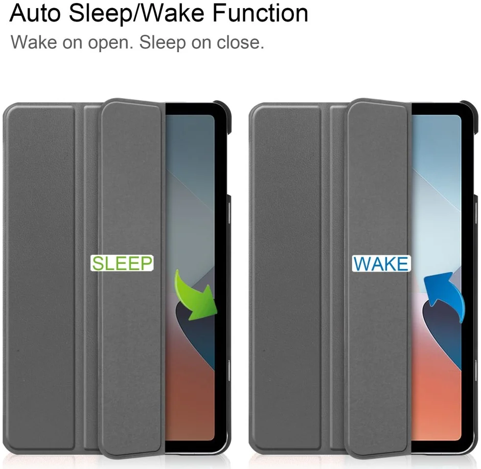 Oppo Pad Air Hoes Tri-Fold Book Case met Standaard Grijs afbeelding 3