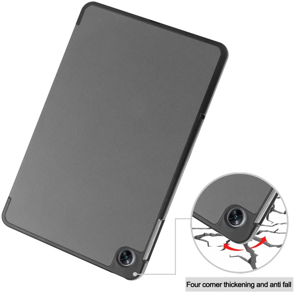 Oppo Pad Air Hoes Tri-Fold Book Case met Standaard Grijs afbeelding 4