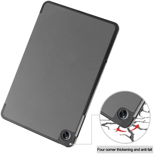 Oppo Pad Air Hoes Tri-Fold Book Case met Standaard Grijs afbeelding 4
