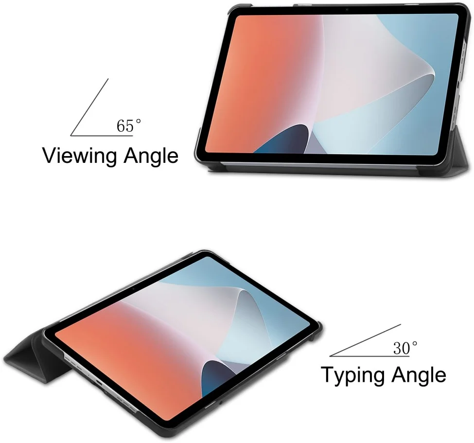 Oppo Pad Air Hoes Tri-Fold Book Case met Standaard Grijs afbeelding 5